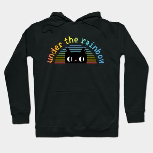 Under the rainbow black cat Hoodie